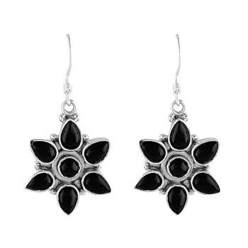 Black onyx 925 silver fashion earrings
